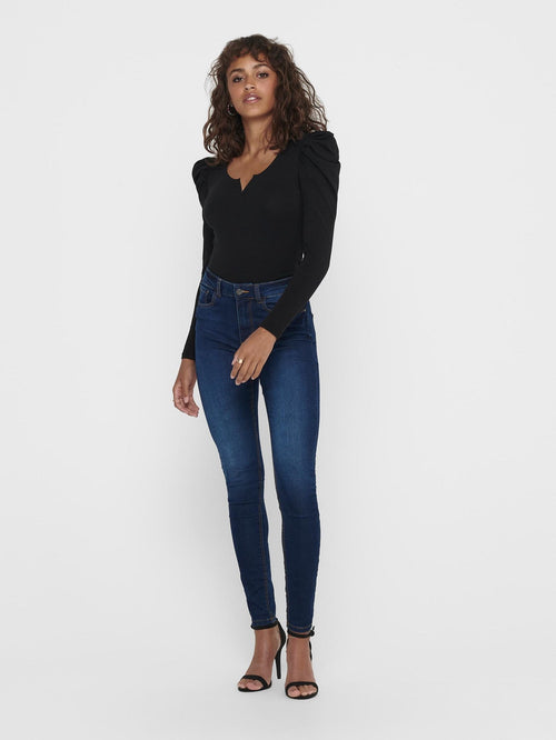 Performance Jeans - Blue denim (high-waist) - TeeShoppen Group™ - Jeans - Jacqueline de Yong