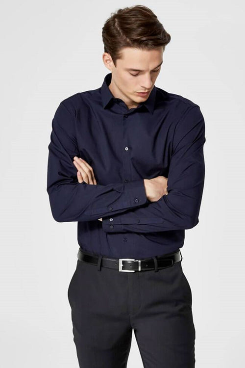 Preston shirt - Slim fit - Navy - TeeShoppen Group™ - Formal Shirts & Blouses - Selected Homme