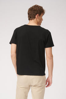 Raw nek T -shirt - zwart