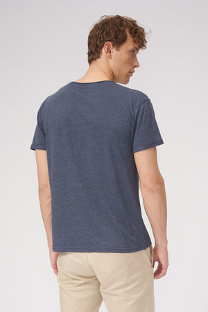 Raw Neck T-shirt - Mottled Blue - TeeShoppen Group™ - T-shirt - TeeShoppen