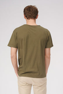 Raw nek T -shirt - Olive Green