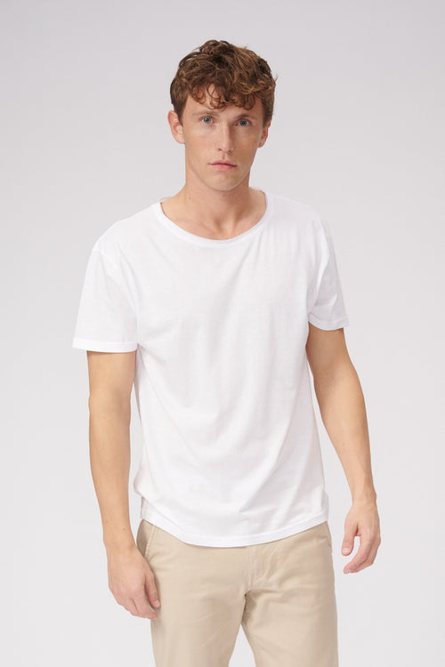 Raw Neck T-shirt - White - TeeShoppen Group™ - T-shirt - TeeShoppen