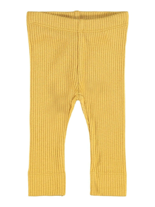 Rib leggings - Spruce Yellow - TeeShoppen Group™ - Pants - Name It