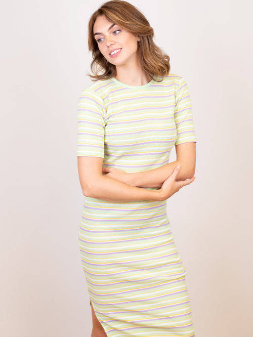 Roberta Dress - Mint Stripe - TeeShoppen Group™ - Dress - Liberté