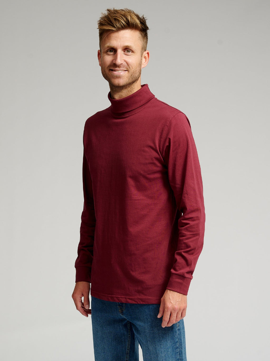 Roll Collar Sweater - Bourgondië Red
