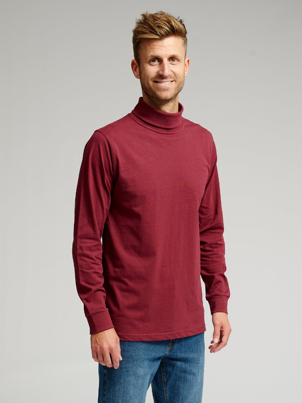 Roll Collar Sweater - Bourgondië Red