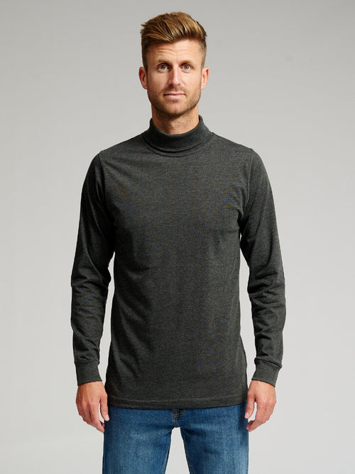 Roll collar sweater - Dark Gray - TeeShoppen Group™ - T-shirt - TeeShoppen