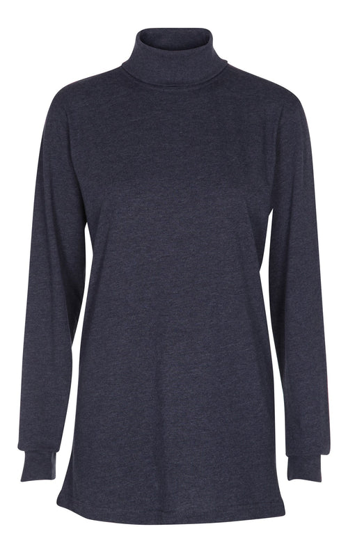 Roll collar sweater - Heather blue - TeeShoppen Group™ - Knitwear - TeeShoppen