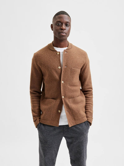 Roan Knit Workwear Cardigan - Koffielikeur - Selected Homme