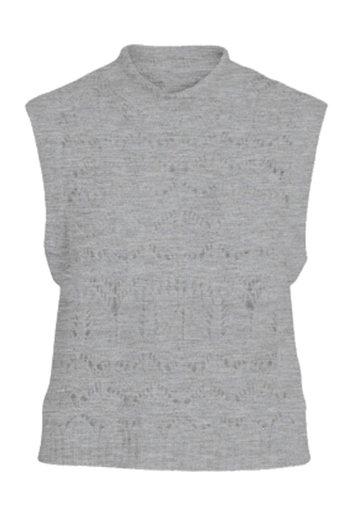 Serina Knit Vest - Gray - TeeShoppen Group™ - Knitwear - Name It