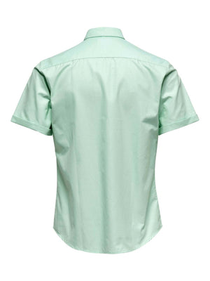 Short-sleeved shirt - Green - TeeShoppen Group™ - Formal Shirts & Blouses - Only & Sons
