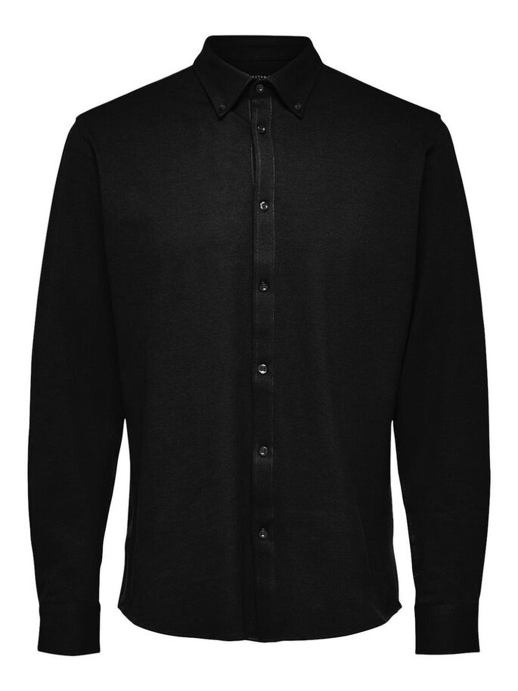 Slank fit shirt in biologisch katoen - zwart