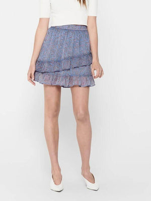 Small-flowered skirt - Vista Blue - TeeShoppen Group™ - Skirt - Jacqueline de Yong