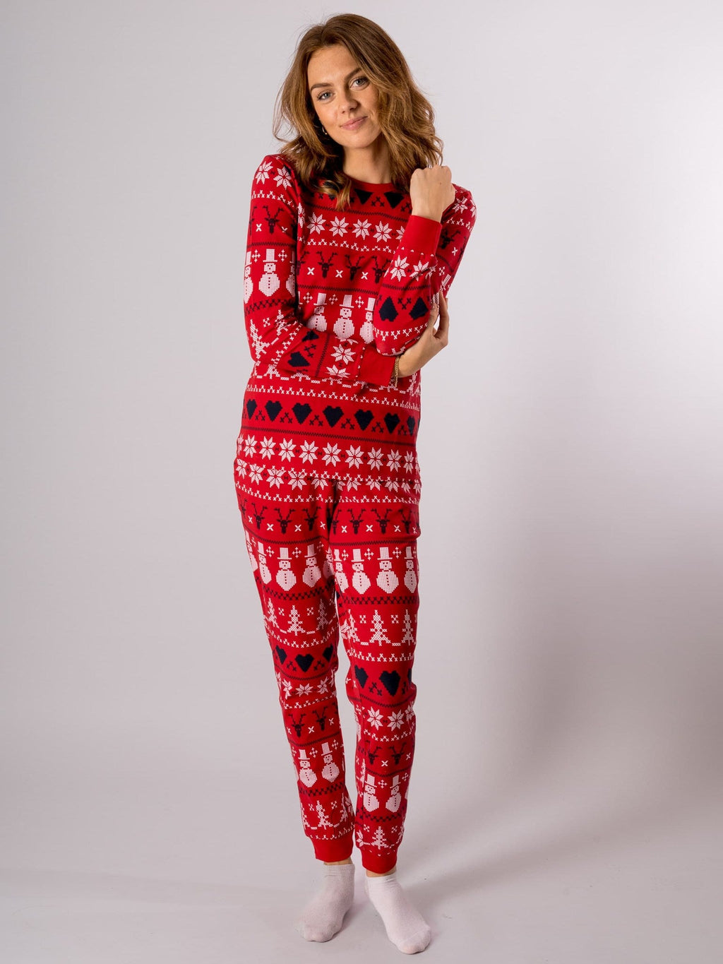 Snowflake Women Pajamas - Red