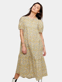 Sofie Long Dress - Blue & Yellow Floral