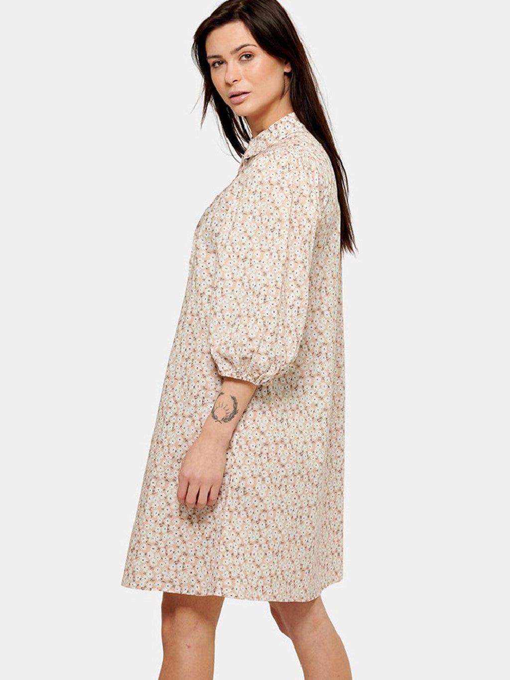 Sofie Shirt Dress - Beige Floral