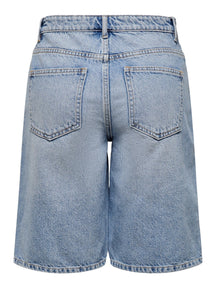Sonny High Taille Denim -shorts - lichtblauw