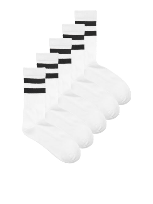 Sports Socks 5 pcs. - White/Black - TeeShoppen Group™ - Underwear - TeeShoppen