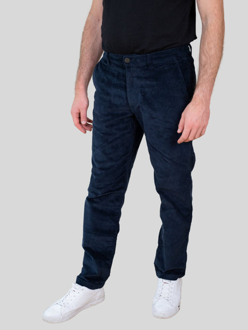 Straight Stroke Cord Pants - Dark Sapphire - TeeShoppen Group™ - Pants - Selected Homme