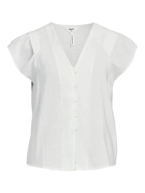 Sy V-Neck T-Shirt - Cloud Dancer - TeeShoppen Group™ - T-shirt - Object