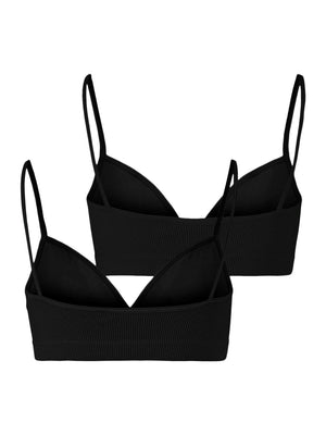Symmi Rib Top 2-Pack - Black - TeeShoppen Group™ - Underwear - PIECES