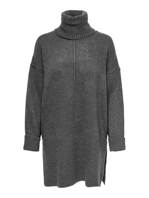 Tatiana Roll Neck Pullover - Dark Gray - TeeShoppen Group™ - Knitwear - ONLY