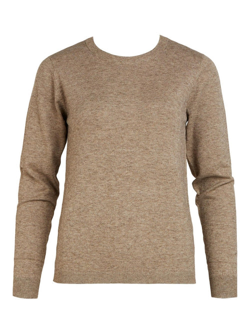 Thess Knit Pullover - Fossil - TeeShoppen Group™ - Knitwear - Object