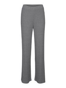 Tia rib breed Pants - Medium grijze melange