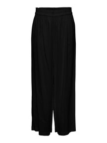 Tokyo hoge taille linnen Pants - Zwart