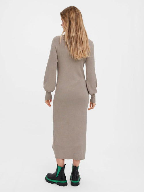 Valor O-Neck knit dress - Roasted Cashew - TeeShoppen Group™ - Dress - Vero Moda