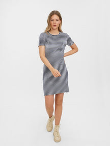 Vio Stripe Short Dress - Navy Blazer