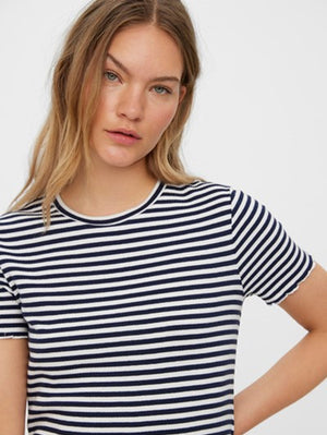 Vio Stripe Short Dress - Navy Blazer - TeeShoppen Group™ - Dress - Vero Moda