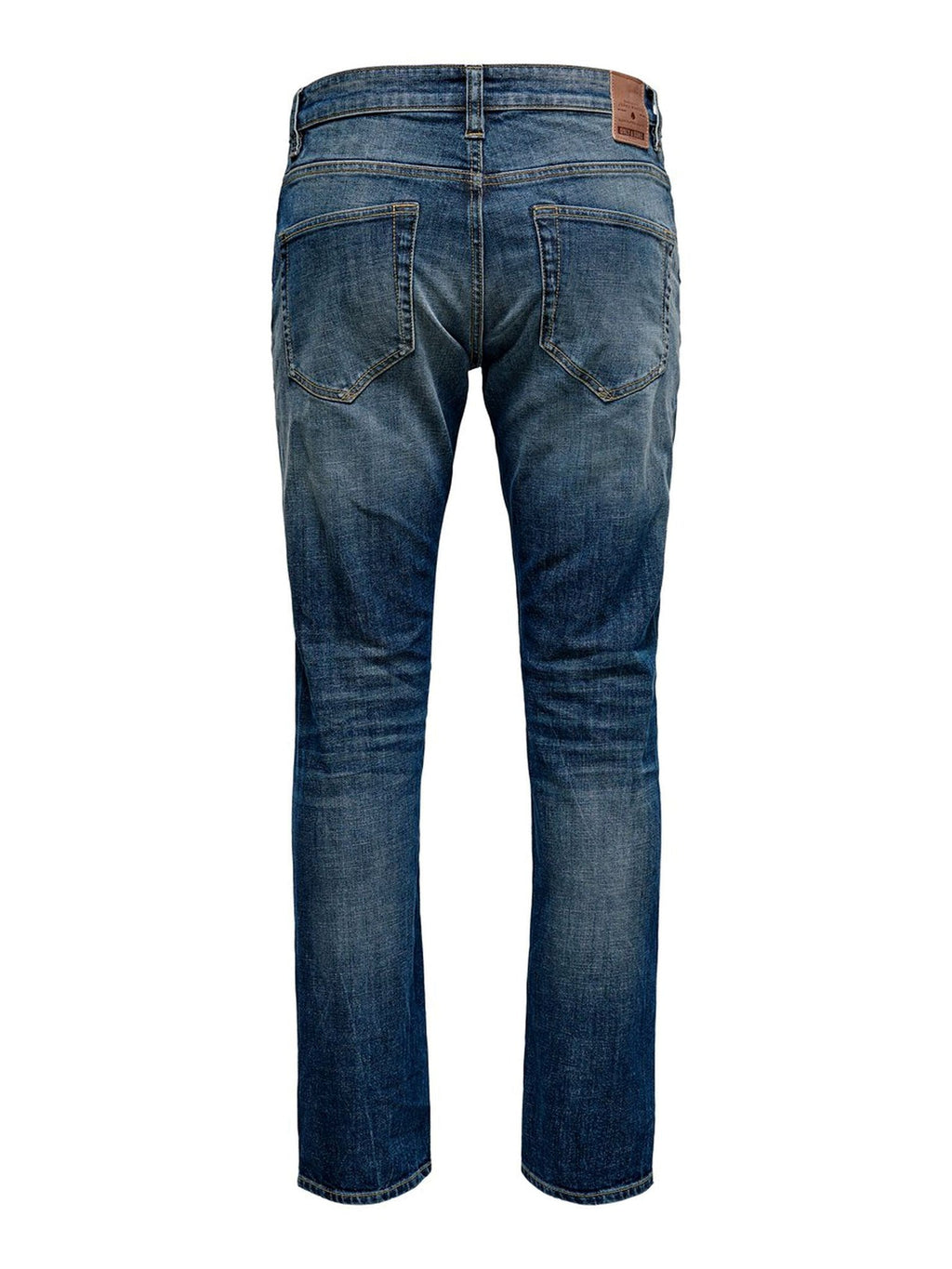 Inslaggewassen jeans - blauwe denim