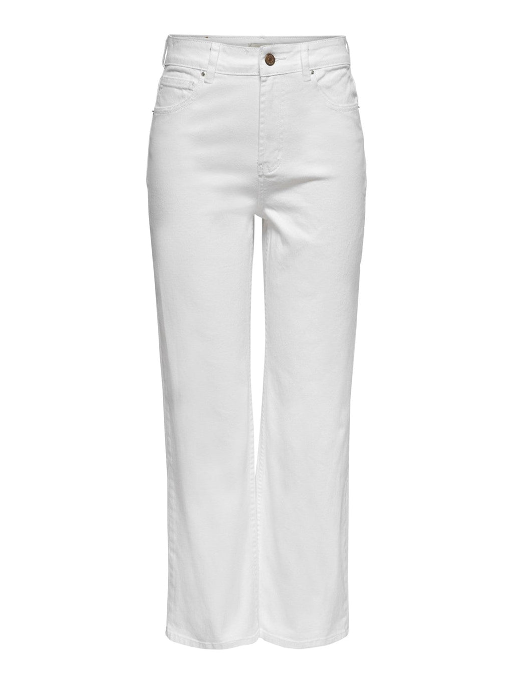 Brede jeans met hoge taille - wit