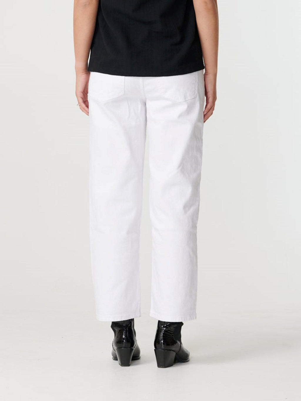 Brede jeans met hoge taille - wit