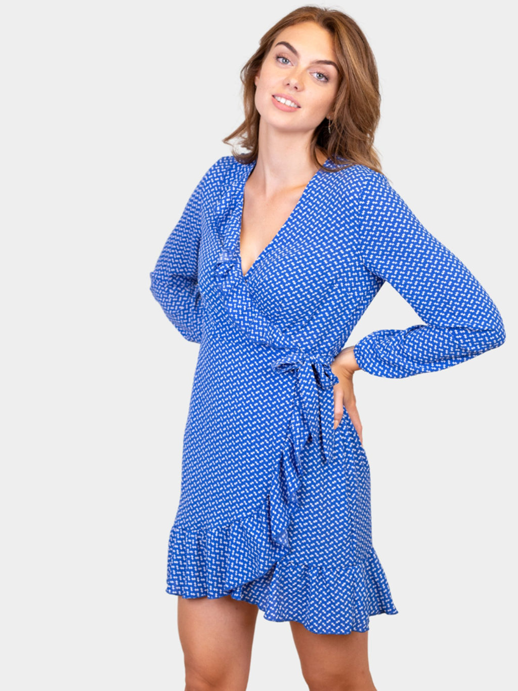 Wrap Ruffle Dress - Nebulas blauw