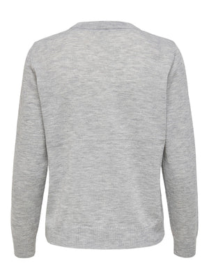 Xmas Snow Pullover - Light gray - TeeShoppen Group™ - Knitwear - ONLY